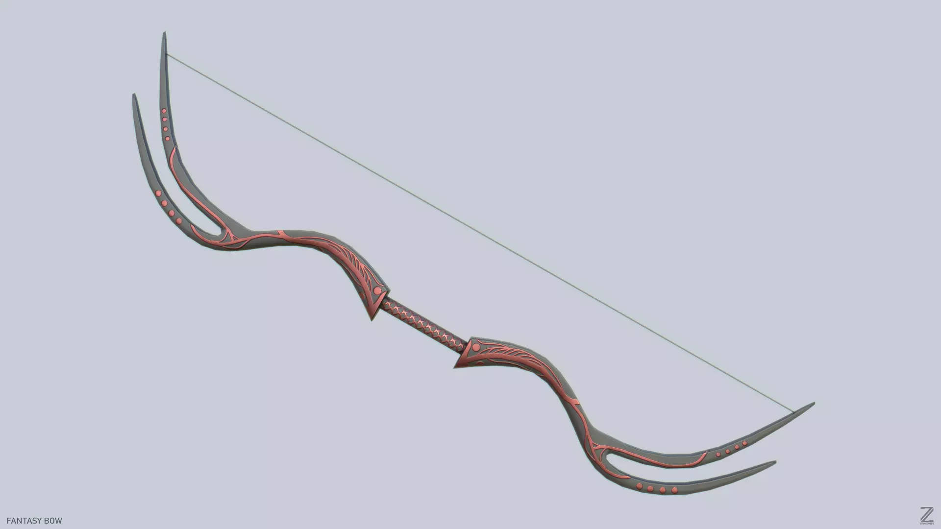 Fantasy bow Low-poly 3D model