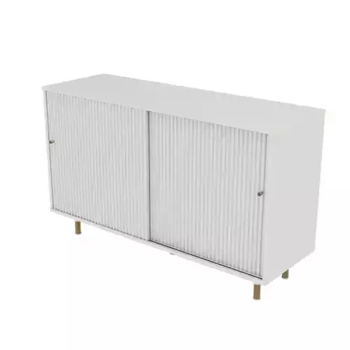 White cabinet with sliding doors