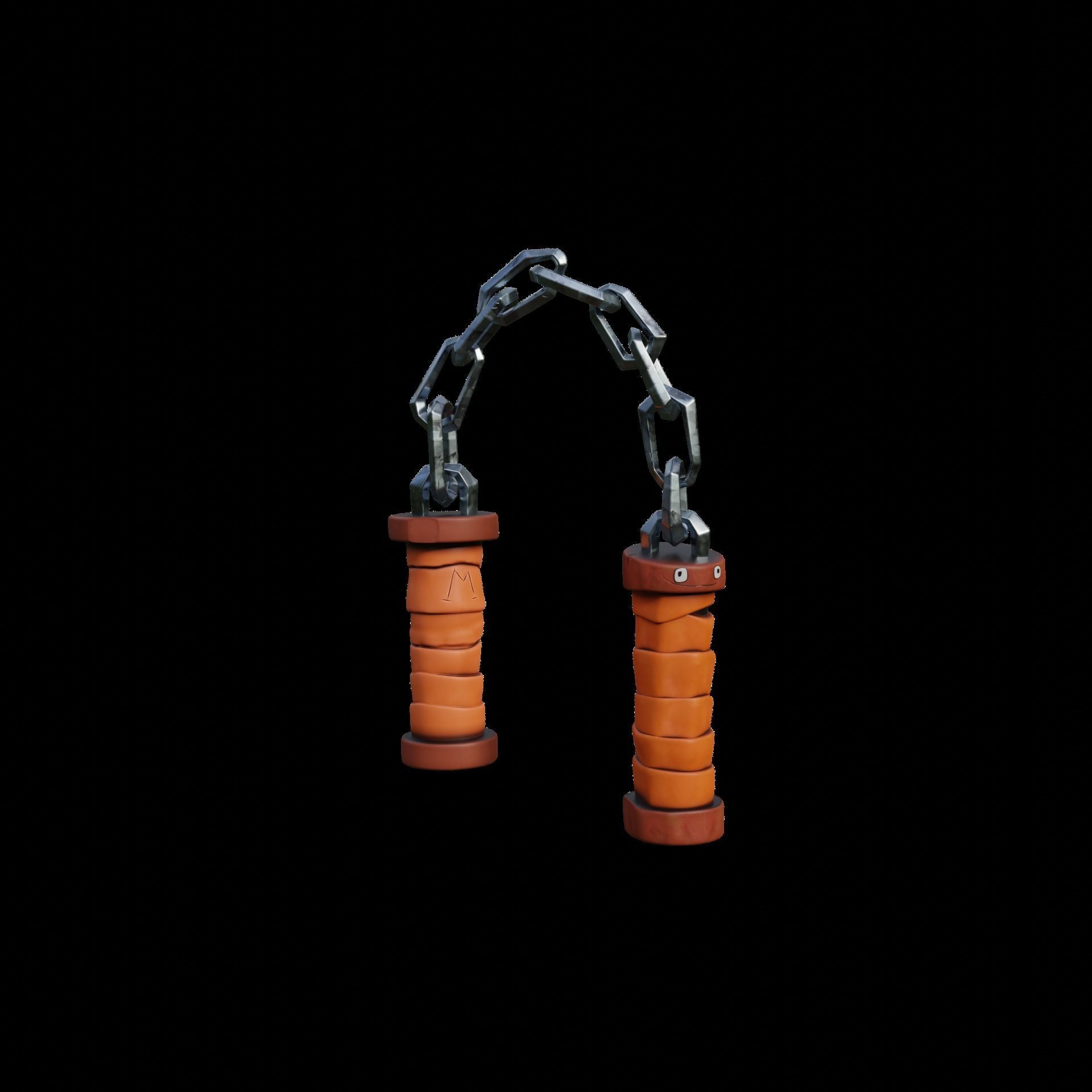 TEENAGE MUTANT NINJA TURTLES MICHELANGELO NUNCHAKU TMNT COSPLAY 3D print model_7