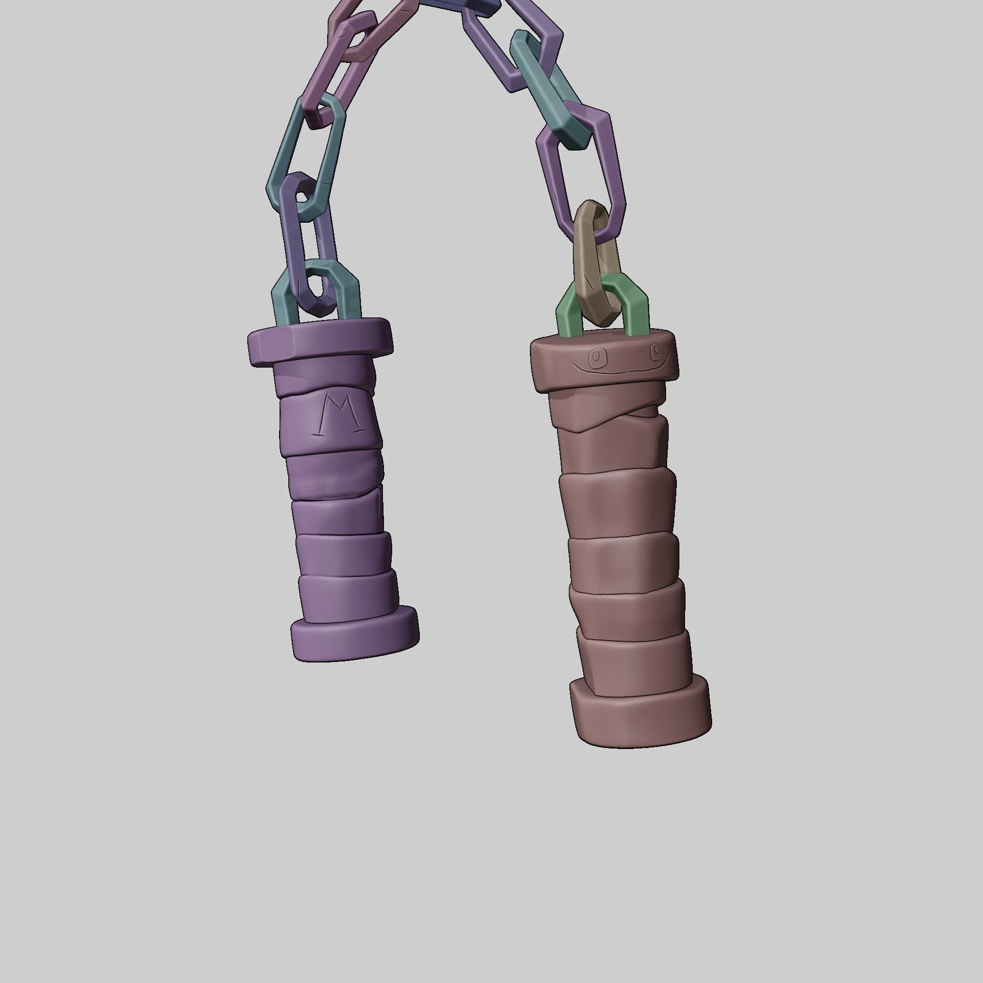 TEENAGE MUTANT NINJA TURTLES MICHELANGELO NUNCHAKU TMNT COSPLAY 3D print model_9