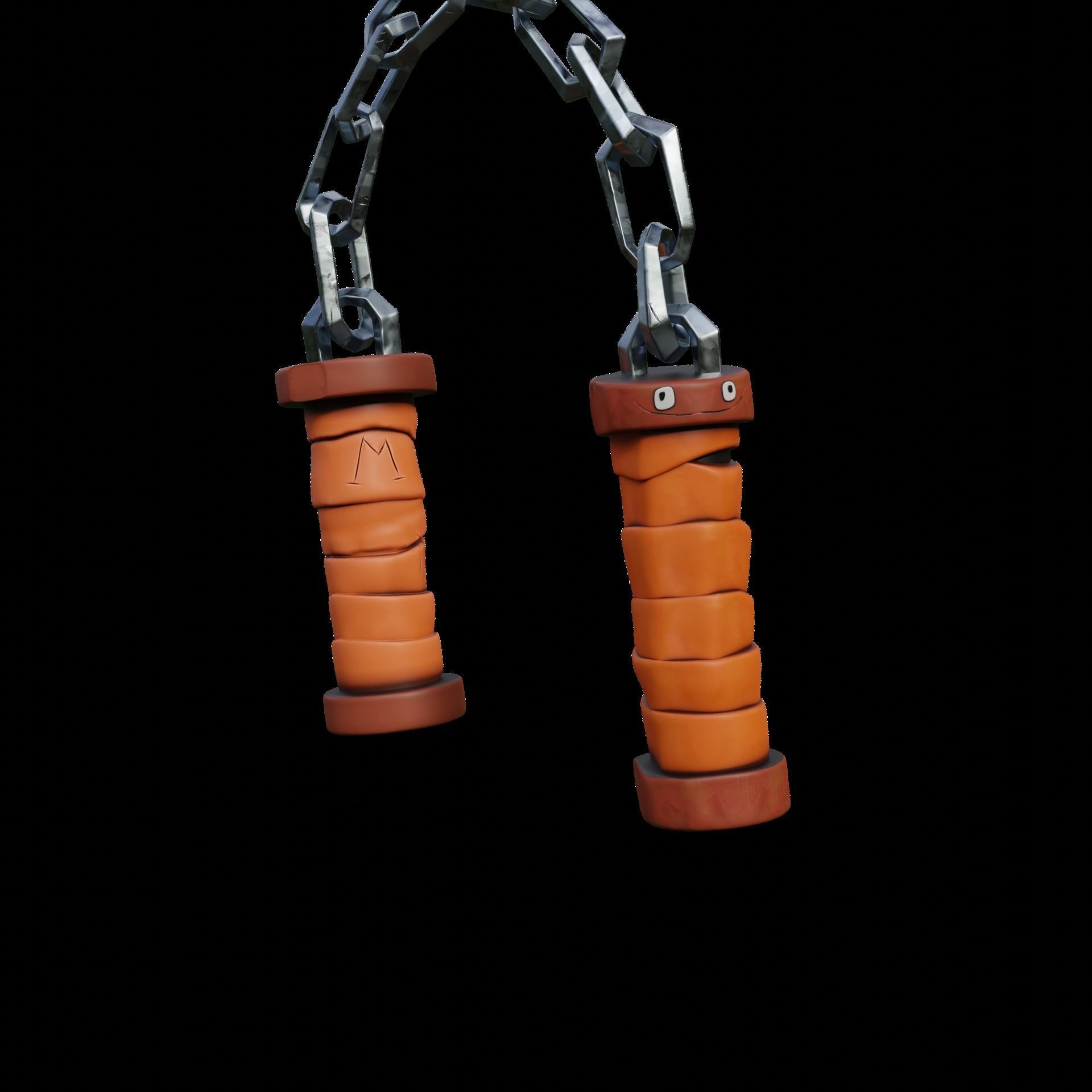 TEENAGE MUTANT NINJA TURTLES MICHELANGELO NUNCHAKU TMNT COSPLAY 3D print model_3