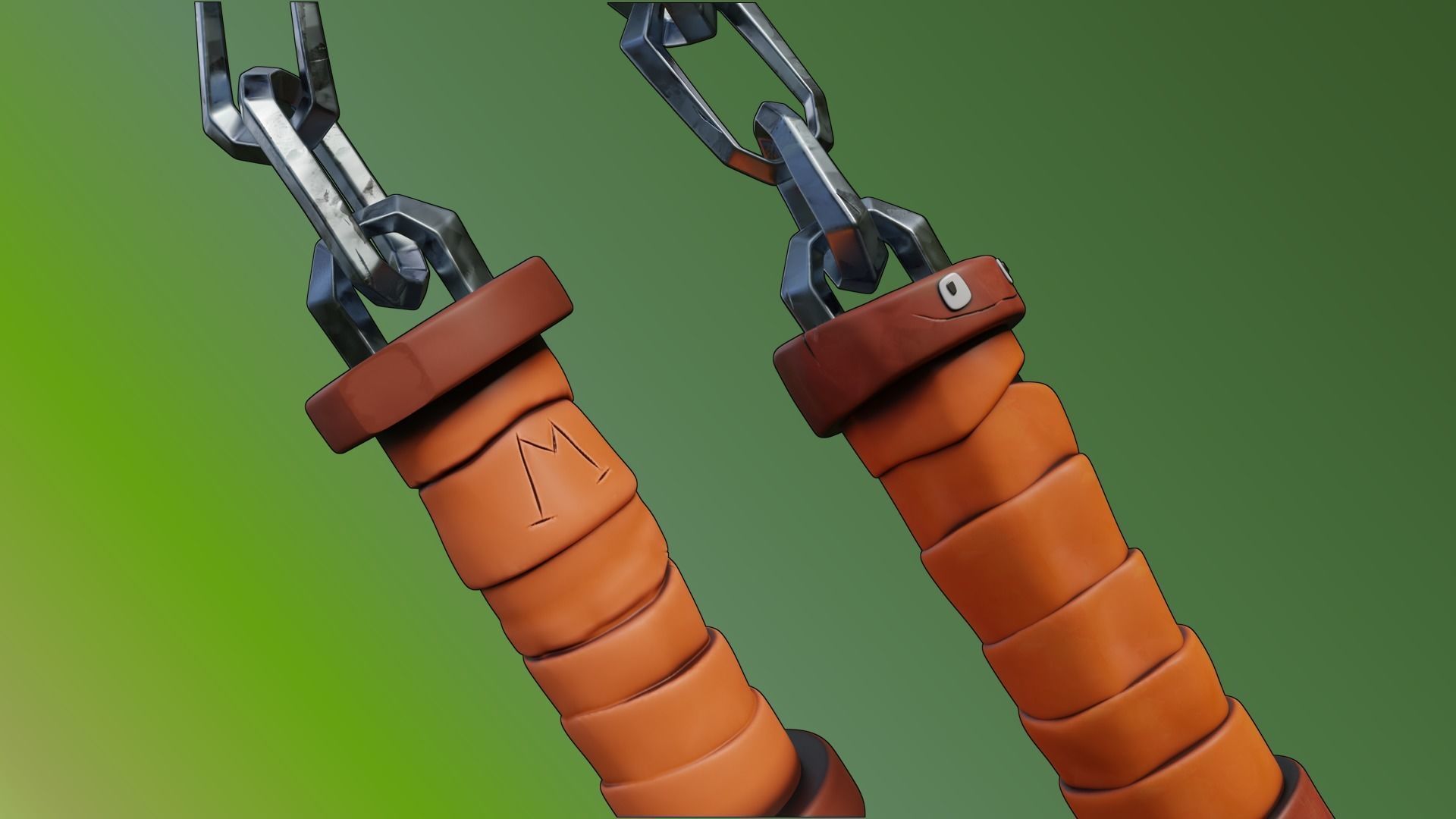 TEENAGE MUTANT NINJA TURTLES MICHELANGELO NUNCHAKU TMNT COSPLAY 3D print model_2