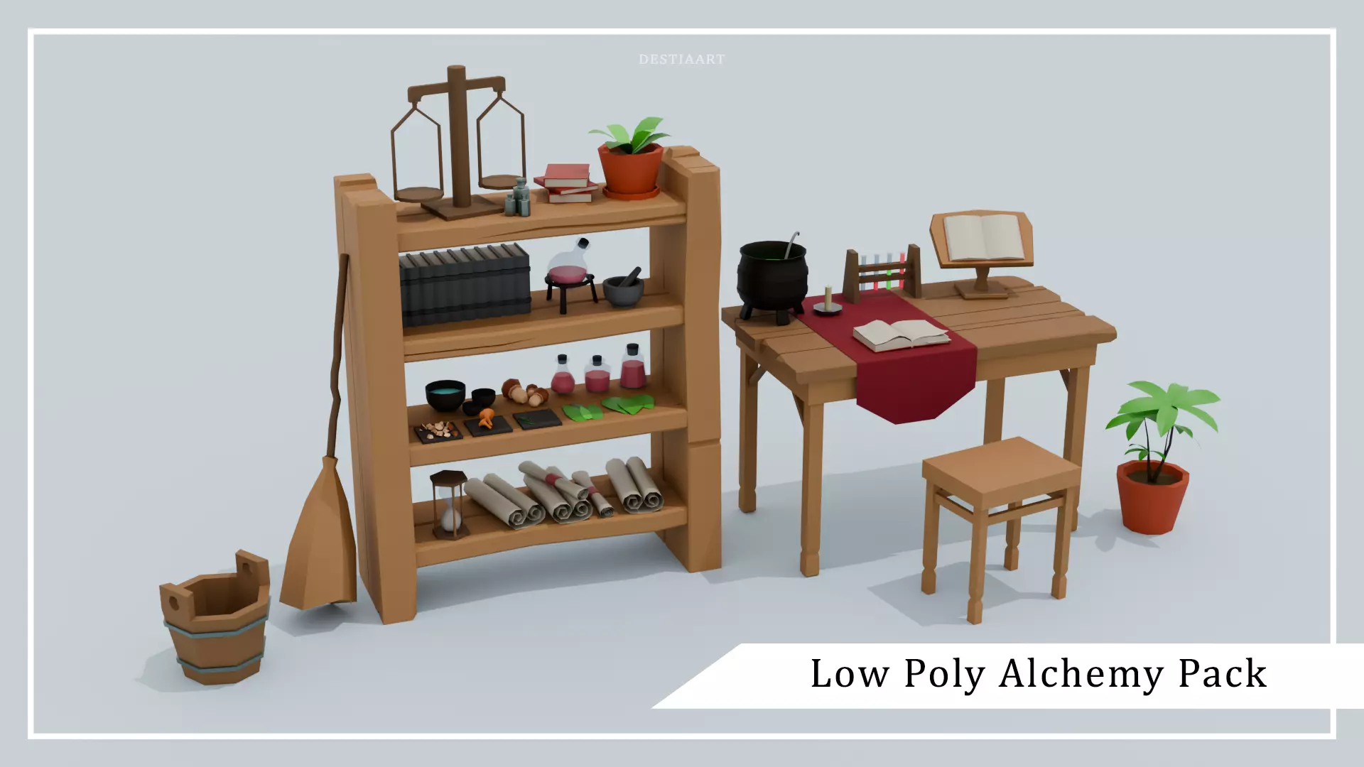 Low Poly Alchemy Pack Low-poly 3D model