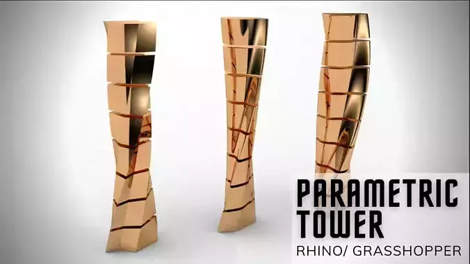Parametric Twisted Tower Design in Grasshopper Rhino 3d model 3D model