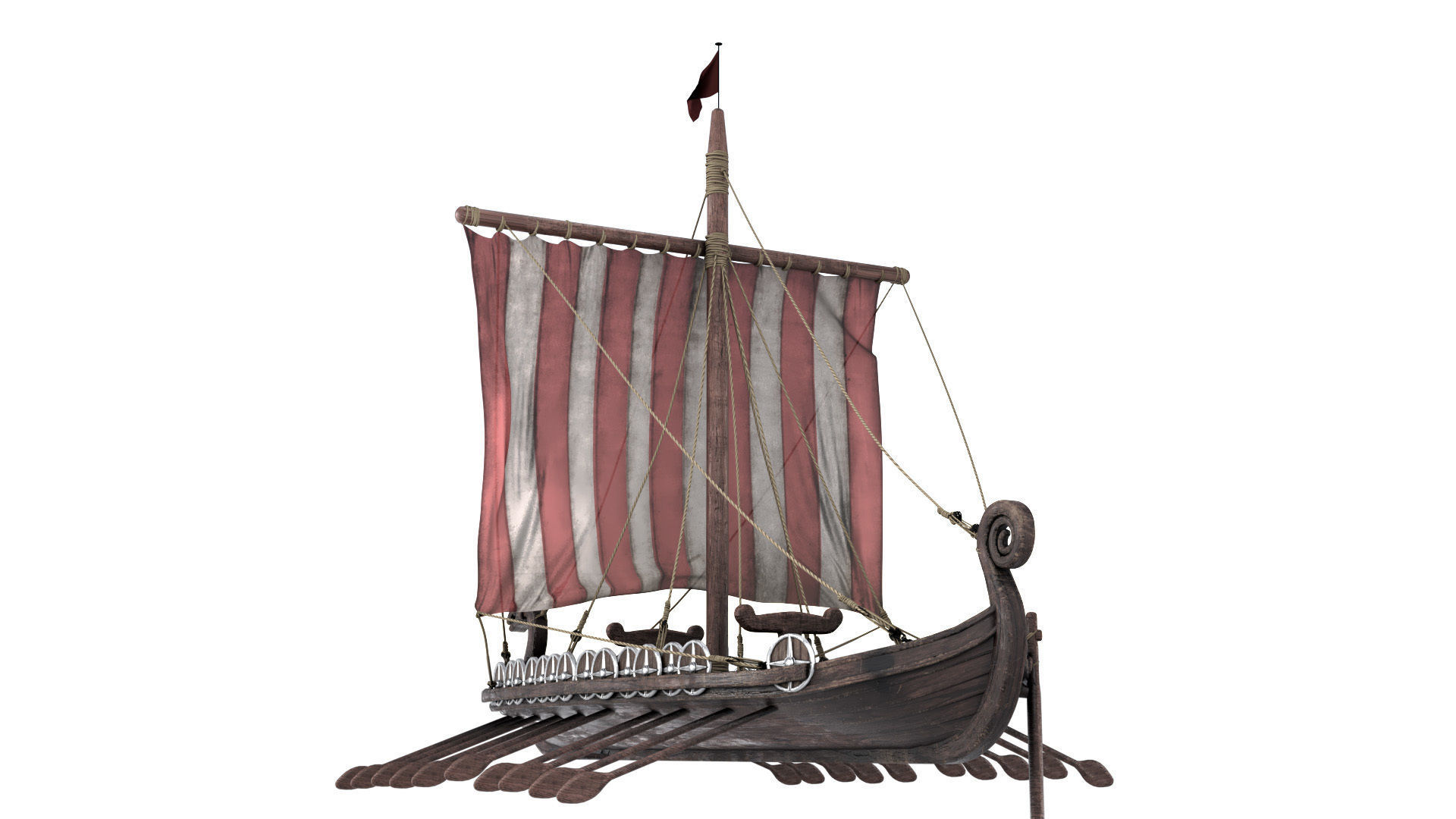 3D model Drakkar Viking Ship 3D model_7