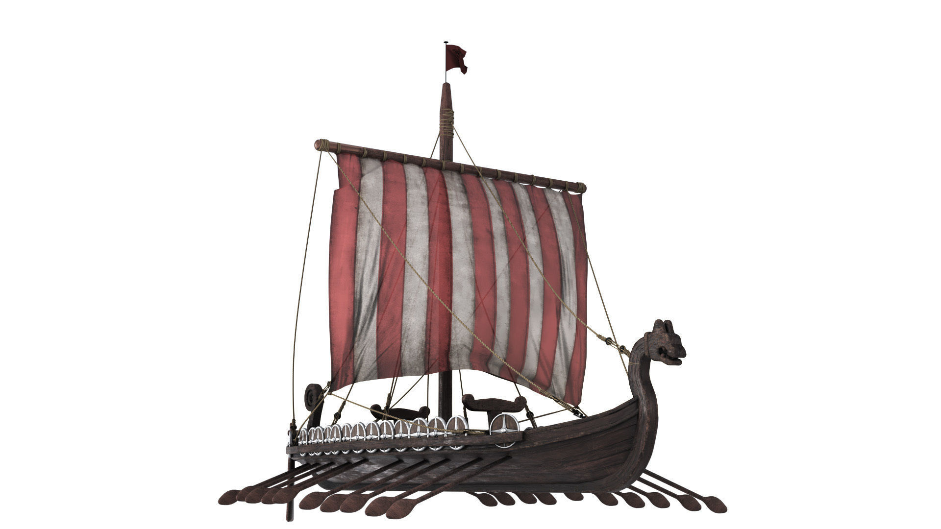 3D model Drakkar Viking Ship 3D model_6
