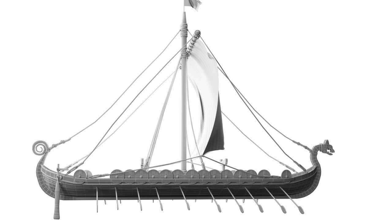 3D model Drakkar Viking Ship 3D model_12