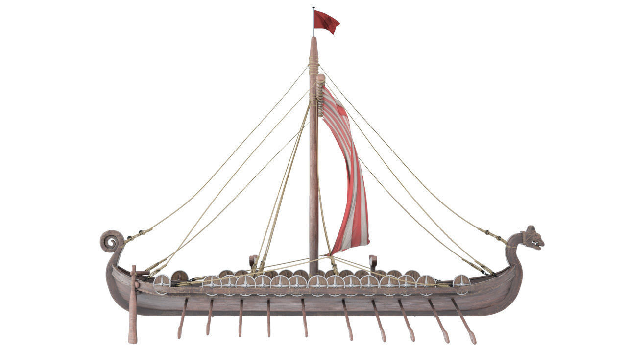 3D model Drakkar Viking Ship 3D model_2