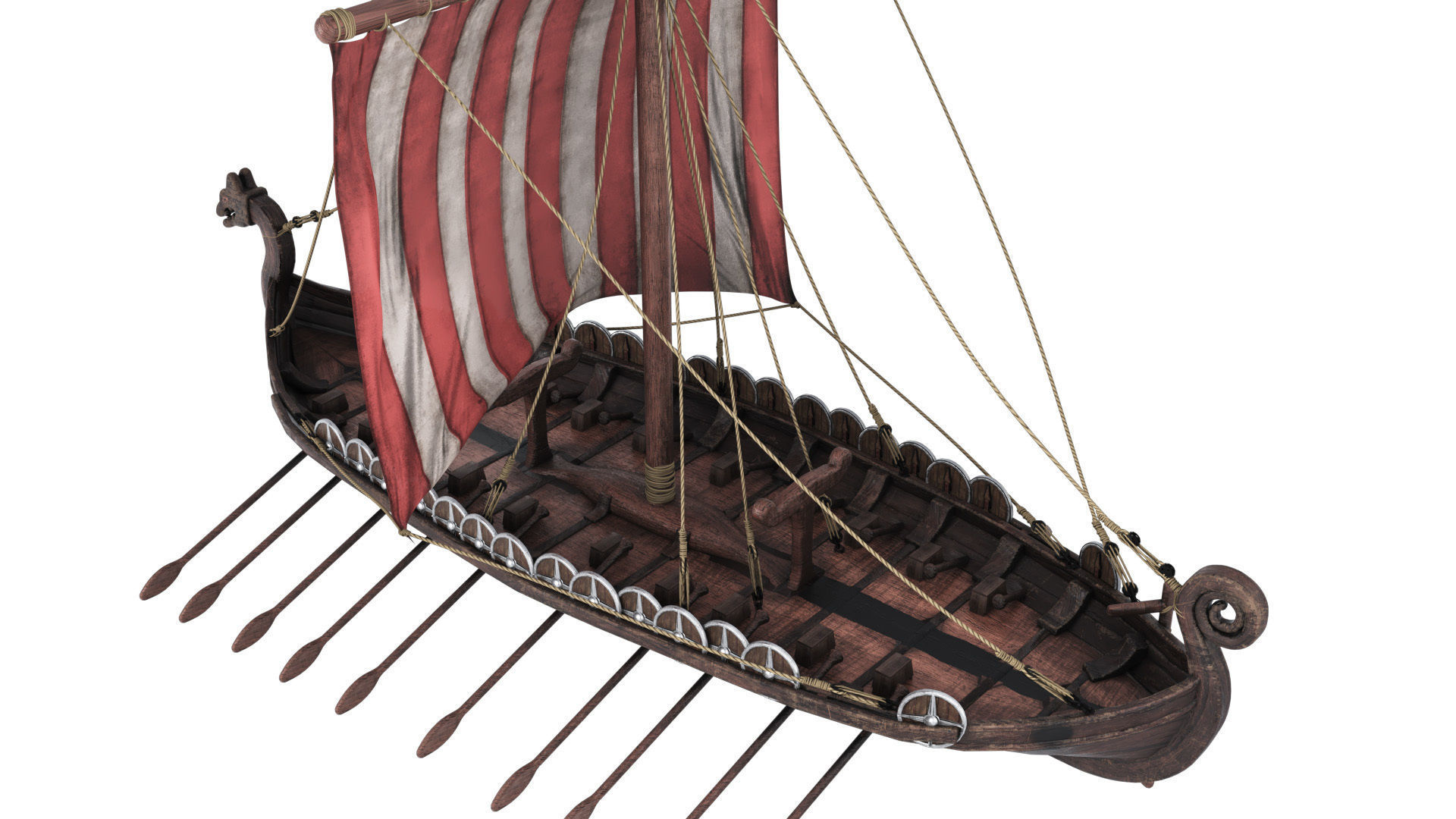 3D model Drakkar Viking Ship 3D model_8