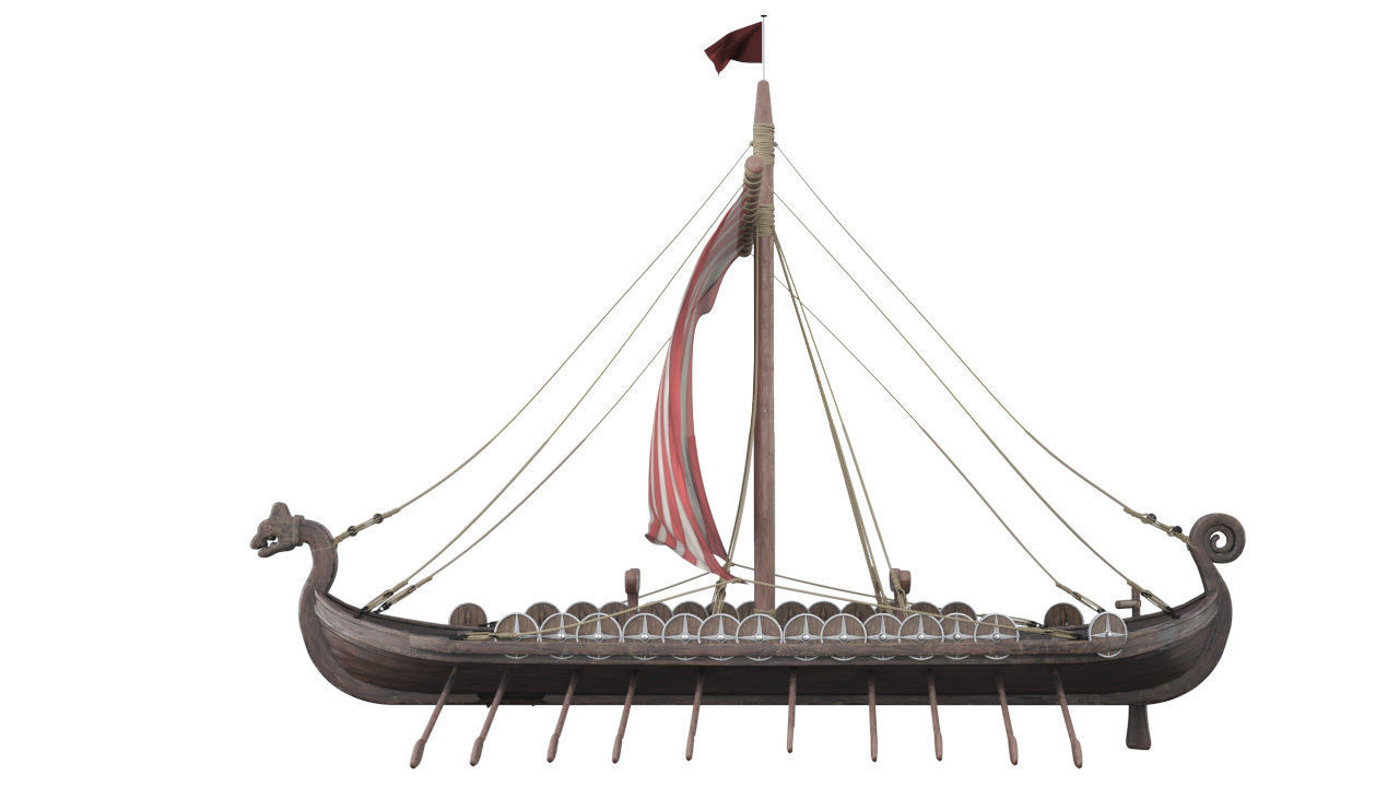 3D model Drakkar Viking Ship 3D model_4