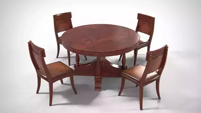 Classical Table With Chairs PBR