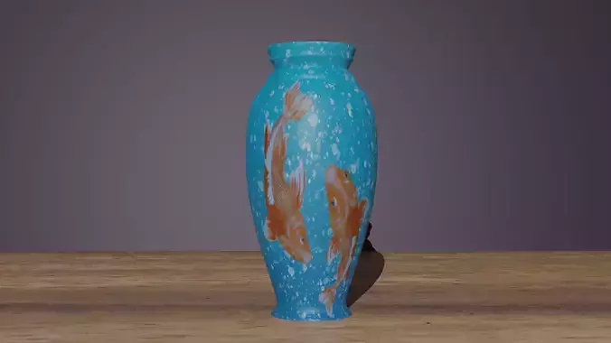 Stylized vase with a unique texture Game ready Low-poly 3D model