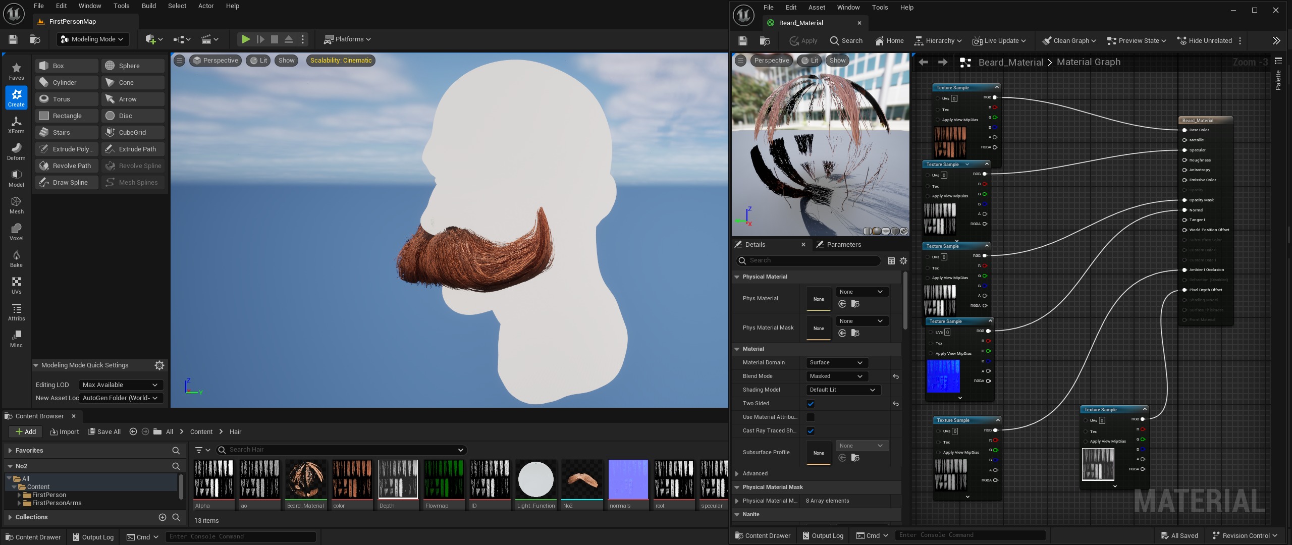 Realtime Beard and Moustache - No2 Low-poly 3D model_1