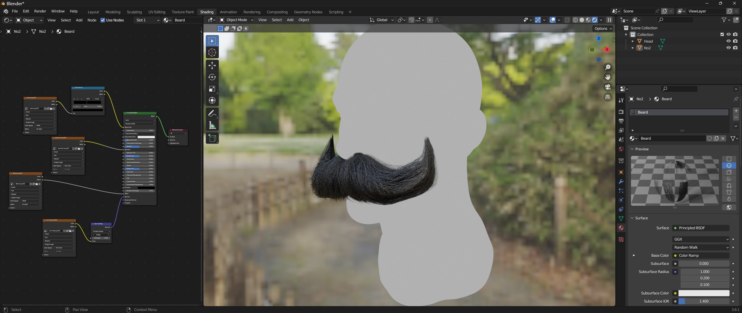 Realtime Beard and Moustache - No2 Low-poly 3D model_2