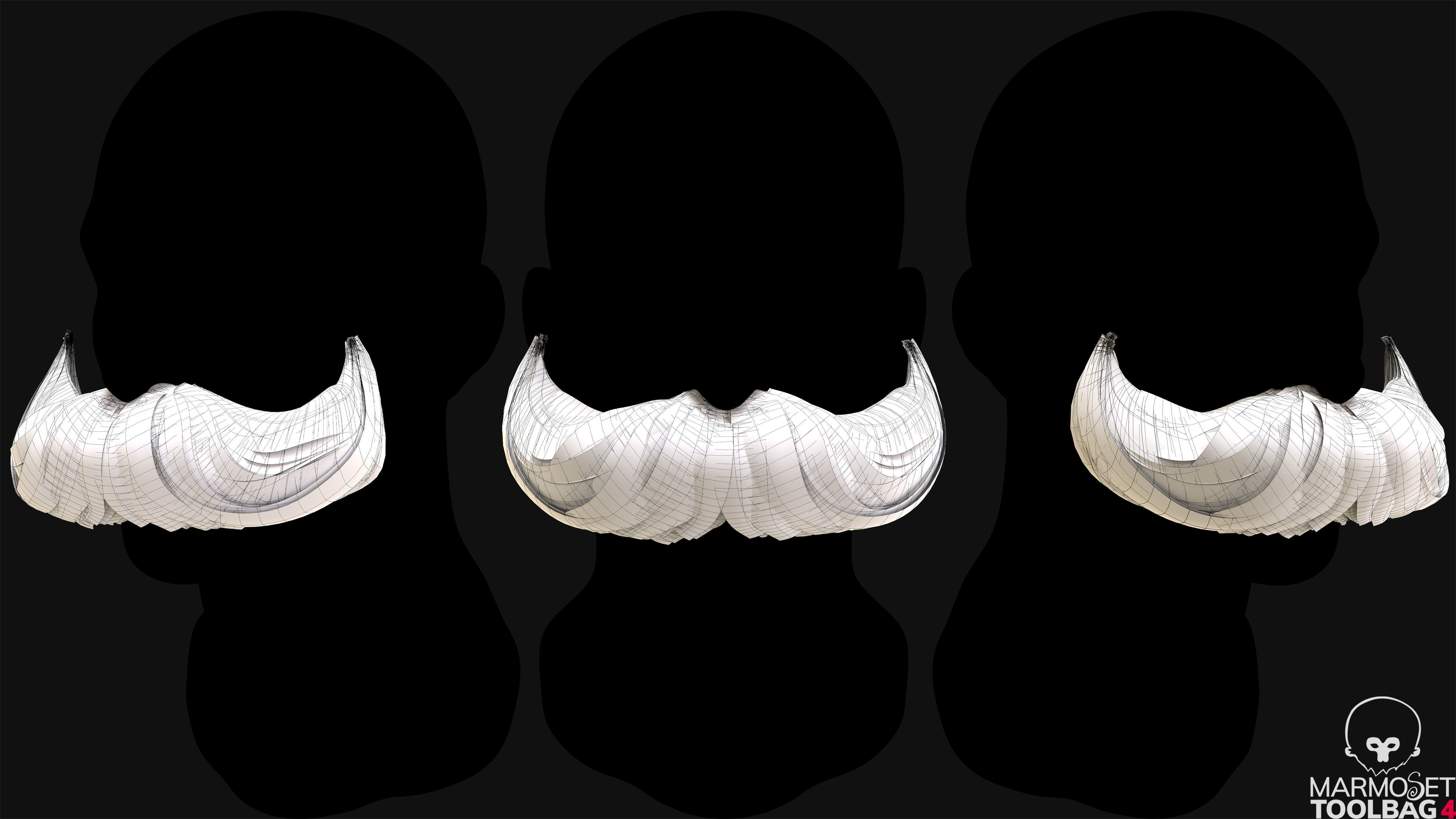 Realtime Beard and Moustache - No2 Low-poly 3D model_6
