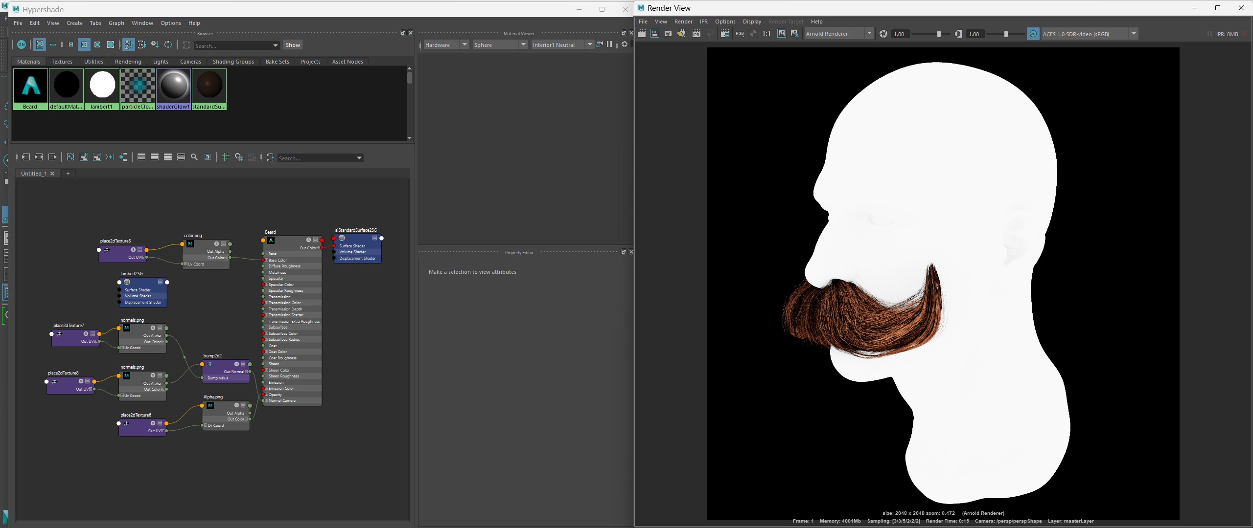 Realtime Beard and Moustache - No2 Low-poly 3D model_4