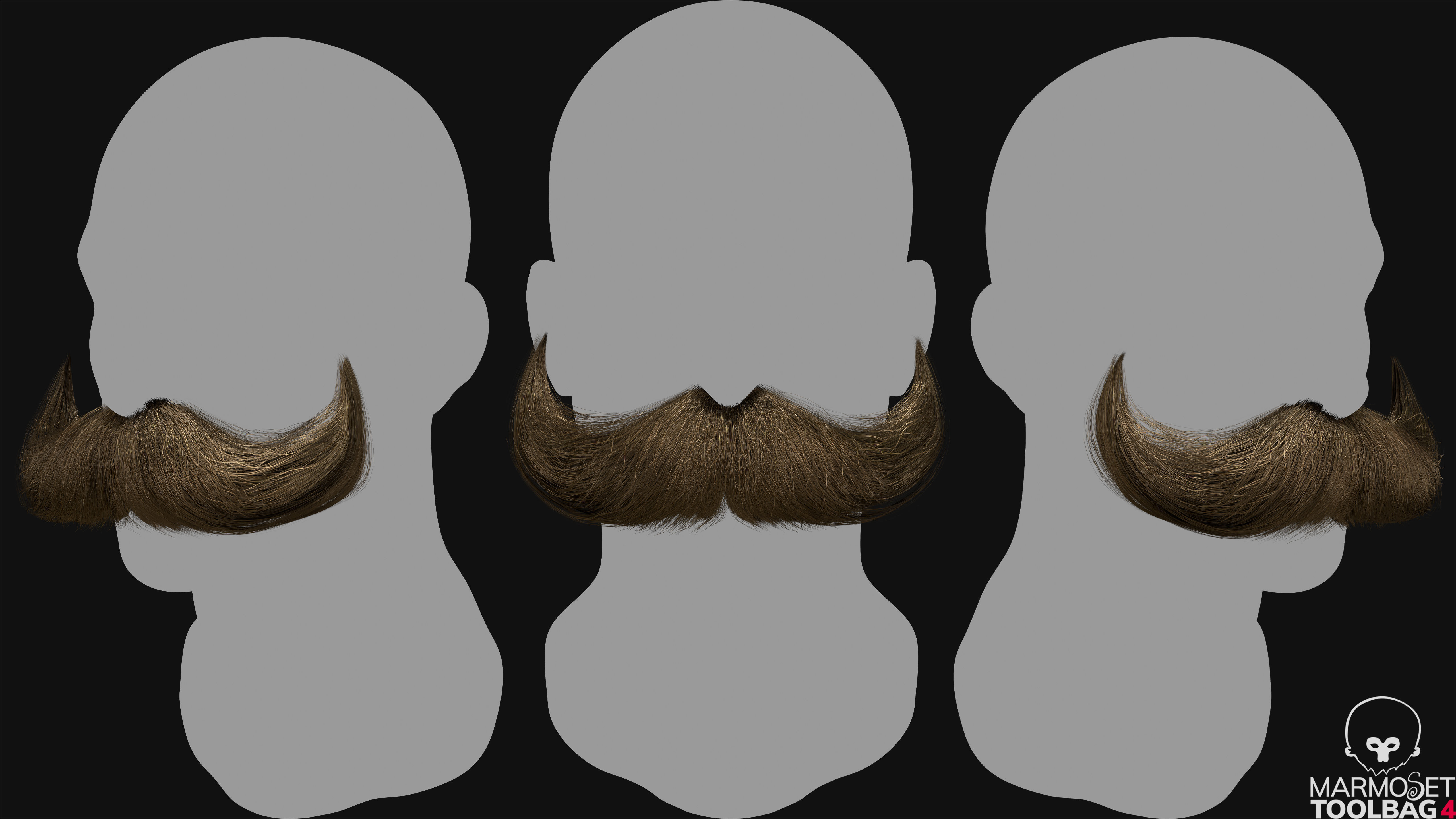 Realtime Beard and Moustache - No2 Low-poly 3D model_5