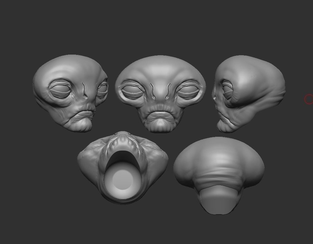Alien Head- Headsculpt for Action Figures 3D print model_1