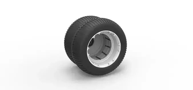 Double Wheel from vintage monster truck Scale 1 to 25