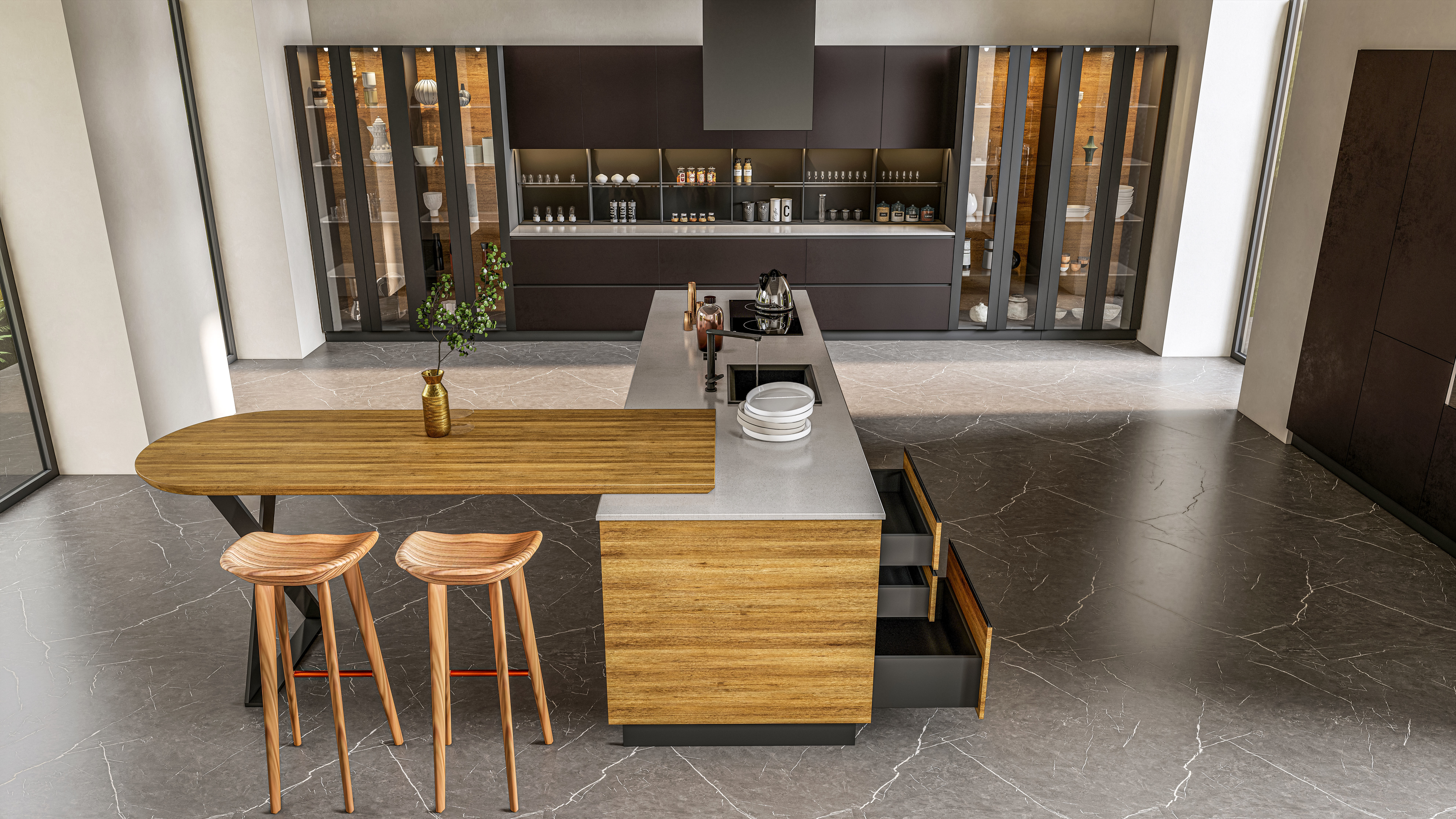 Kitchen fully parametric  Resizable manufacturable 0018 3D model_16