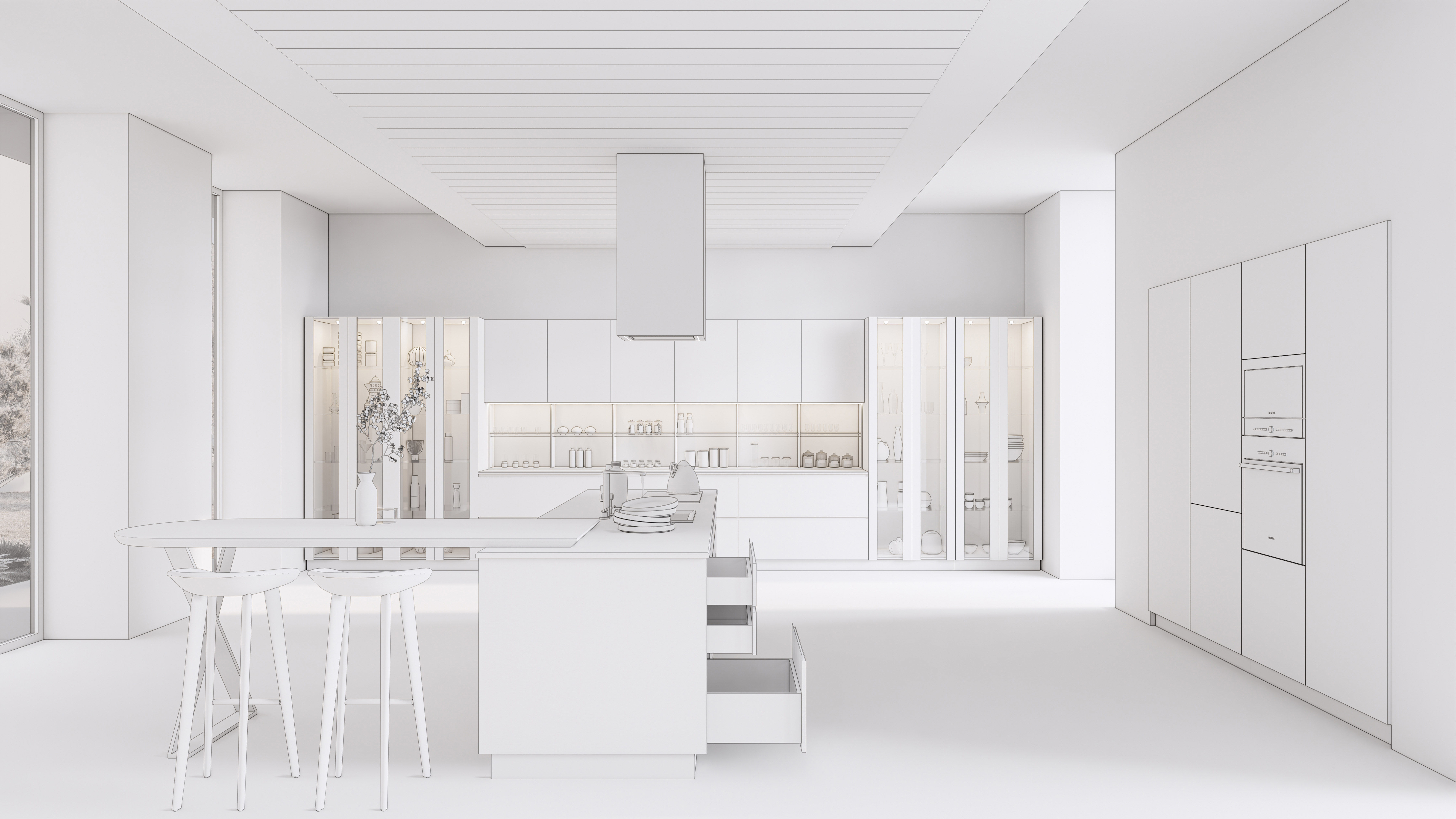 Kitchen fully parametric  Resizable manufacturable 0018 3D model_17