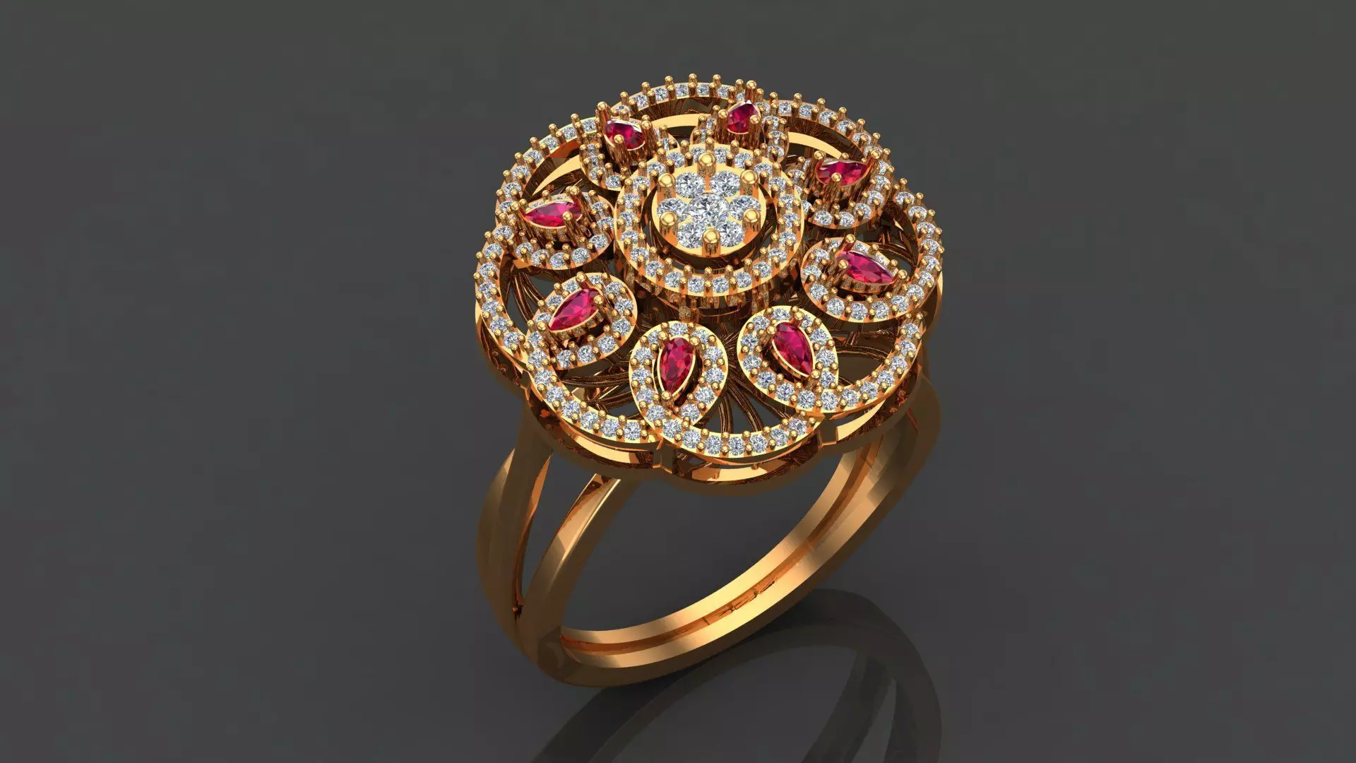 WEDDING RING WITH DIAMONDS 3D print model