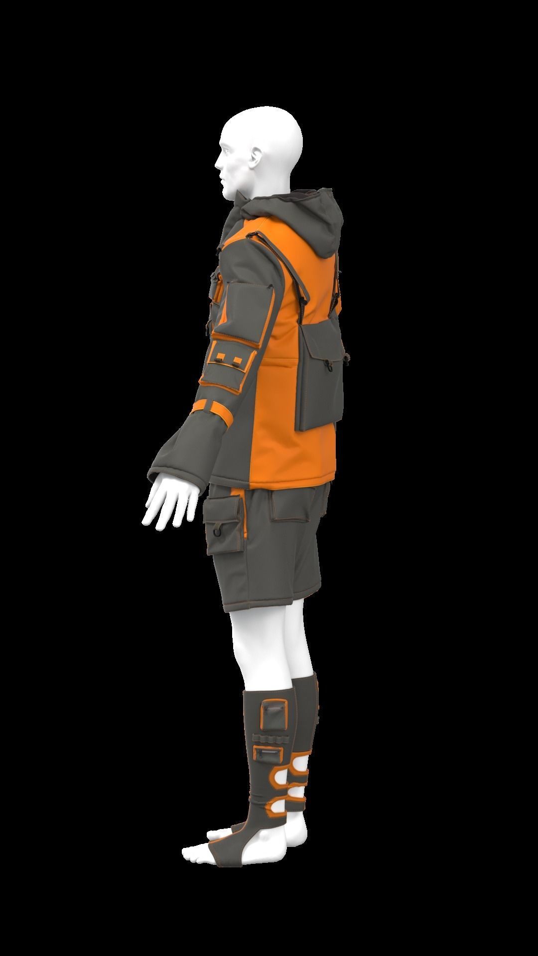 Techwear Outfit 3D model_29