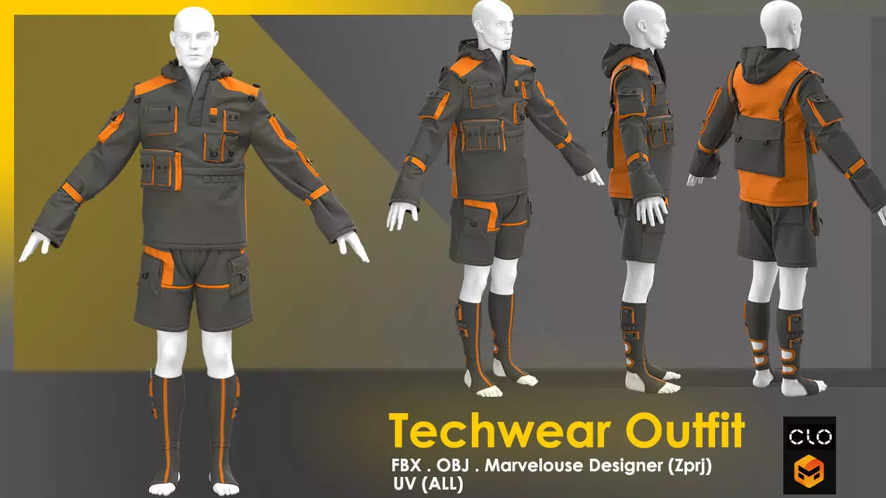 Techwear Outfit 3D model_0