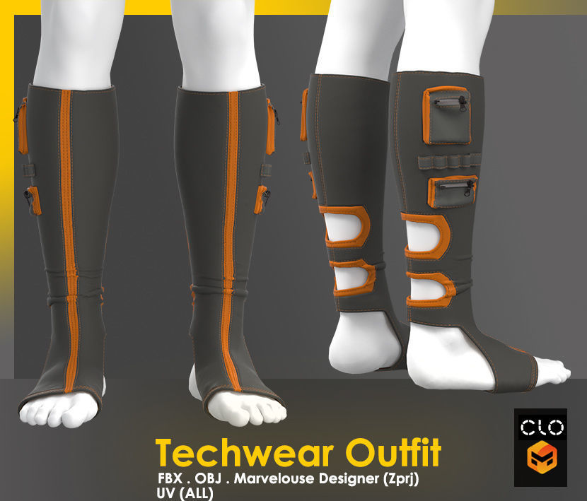 Techwear Outfit 3D model_19