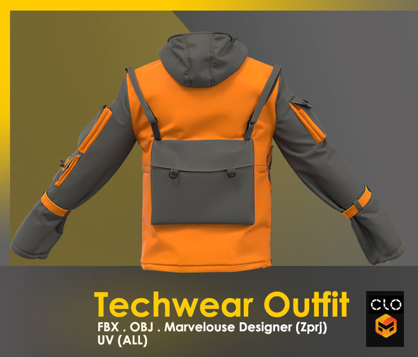 Techwear Outfit 3D model_10