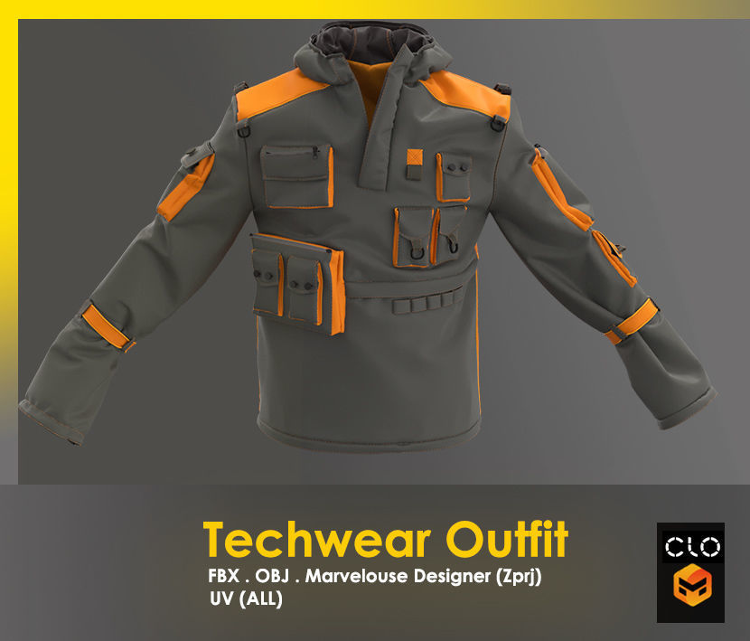 Techwear Outfit 3D model_7