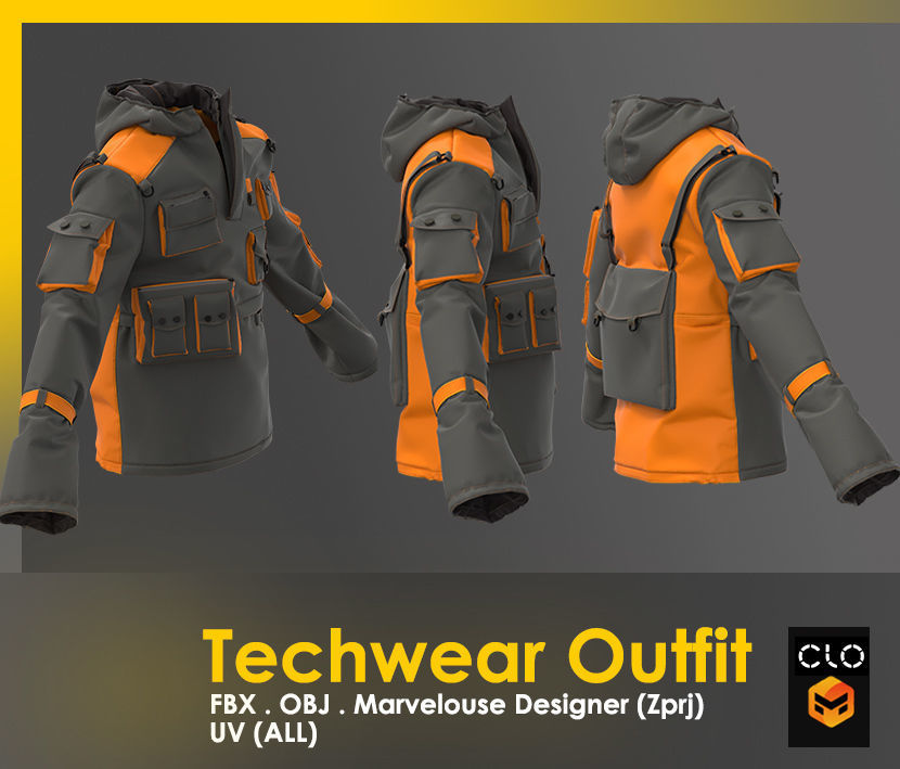 Techwear Outfit 3D model_6