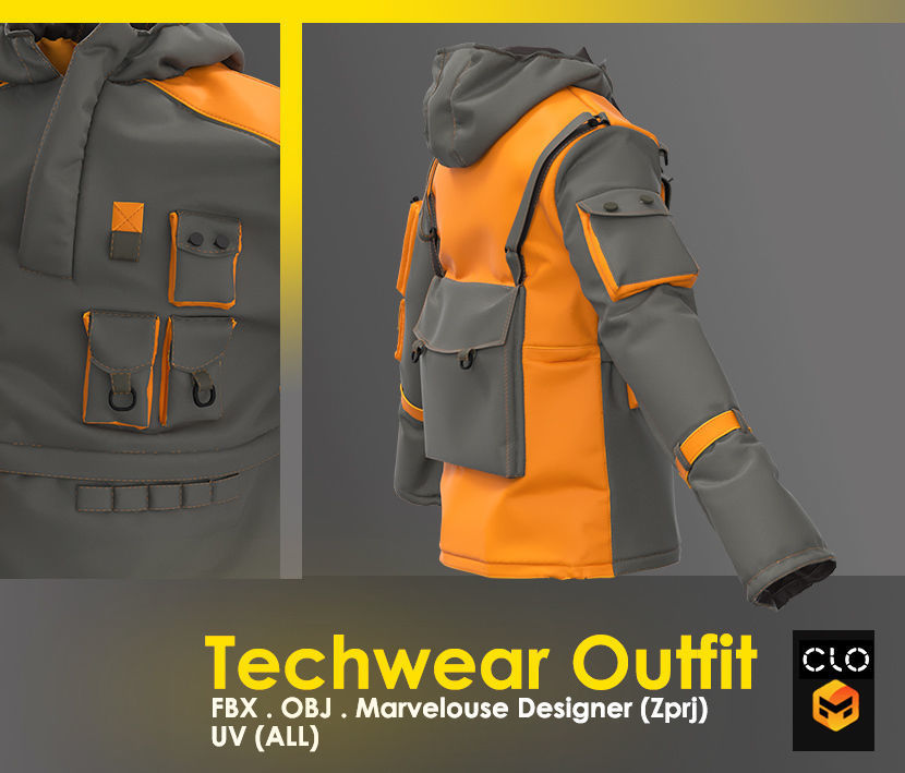 Techwear Outfit 3D model_12