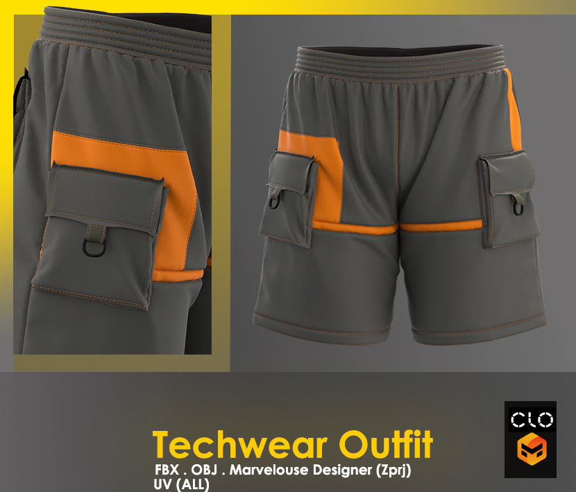 Techwear Outfit 3D model_9