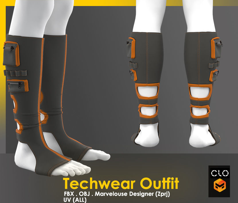 Techwear Outfit 3D model_4