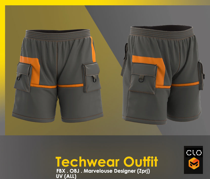 Techwear Outfit 3D model_5