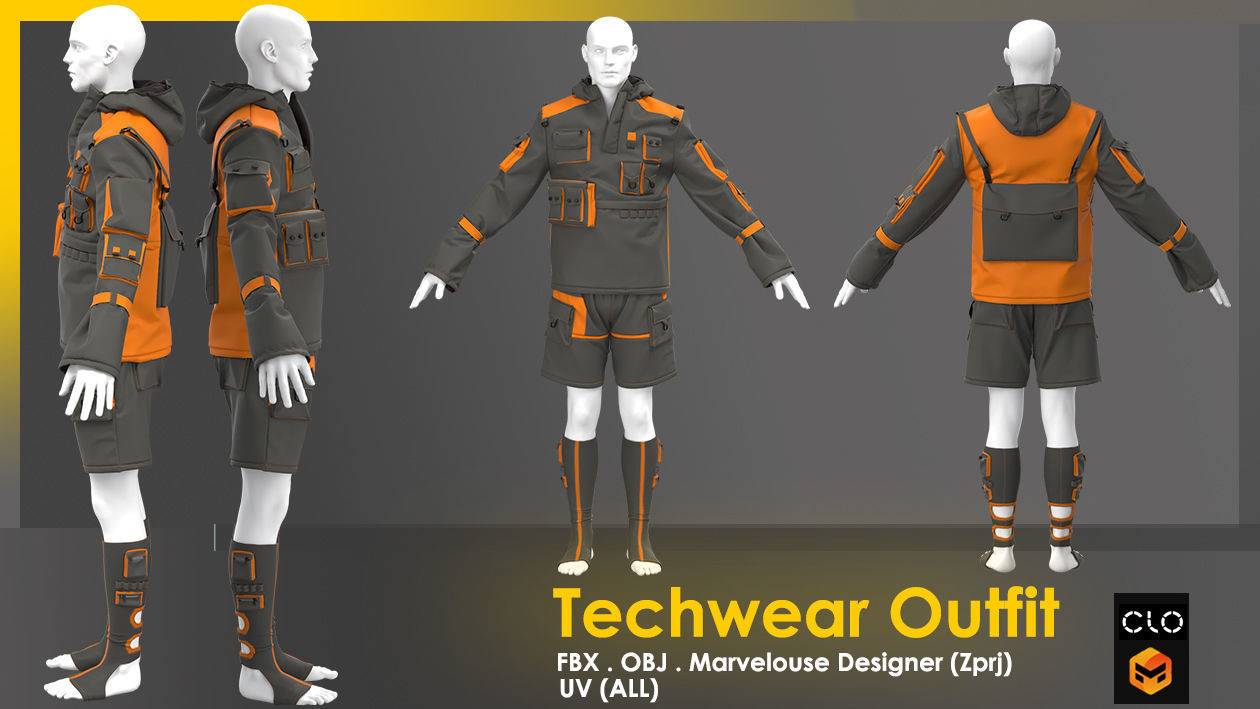 Techwear Outfit 3D model_22