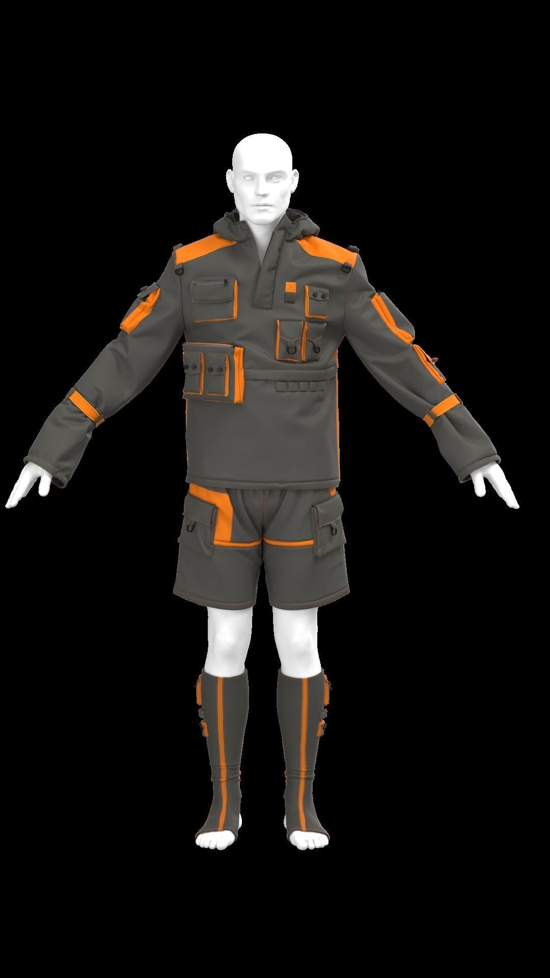 Techwear Outfit 3D model_25