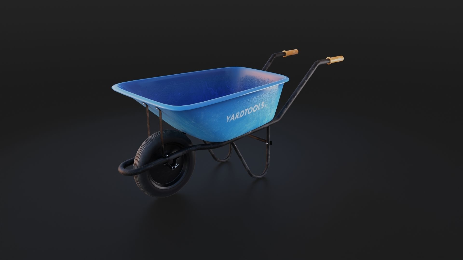 Wheelbarrow Lowpoly 3D Model for Games and Animation Low-poly 3D model_1