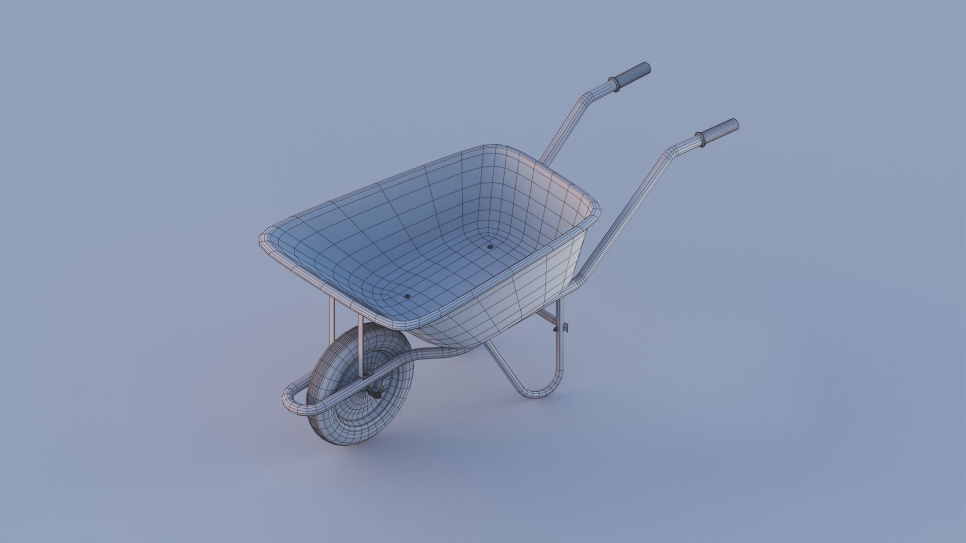 Wheelbarrow Lowpoly 3D Model for Games and Animation Low-poly 3D model_4