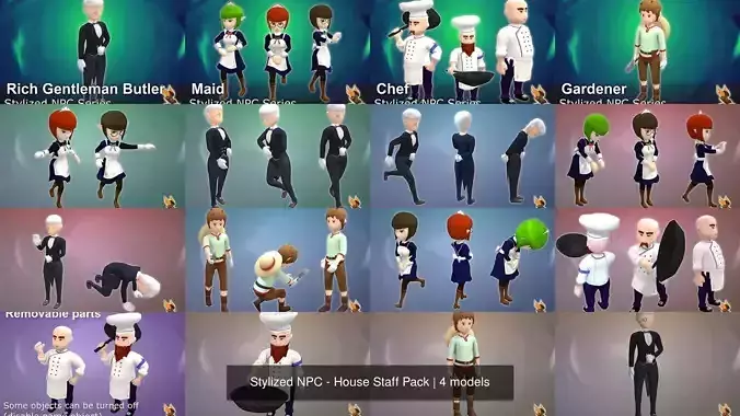 Stylized NPC - House Staff Pack