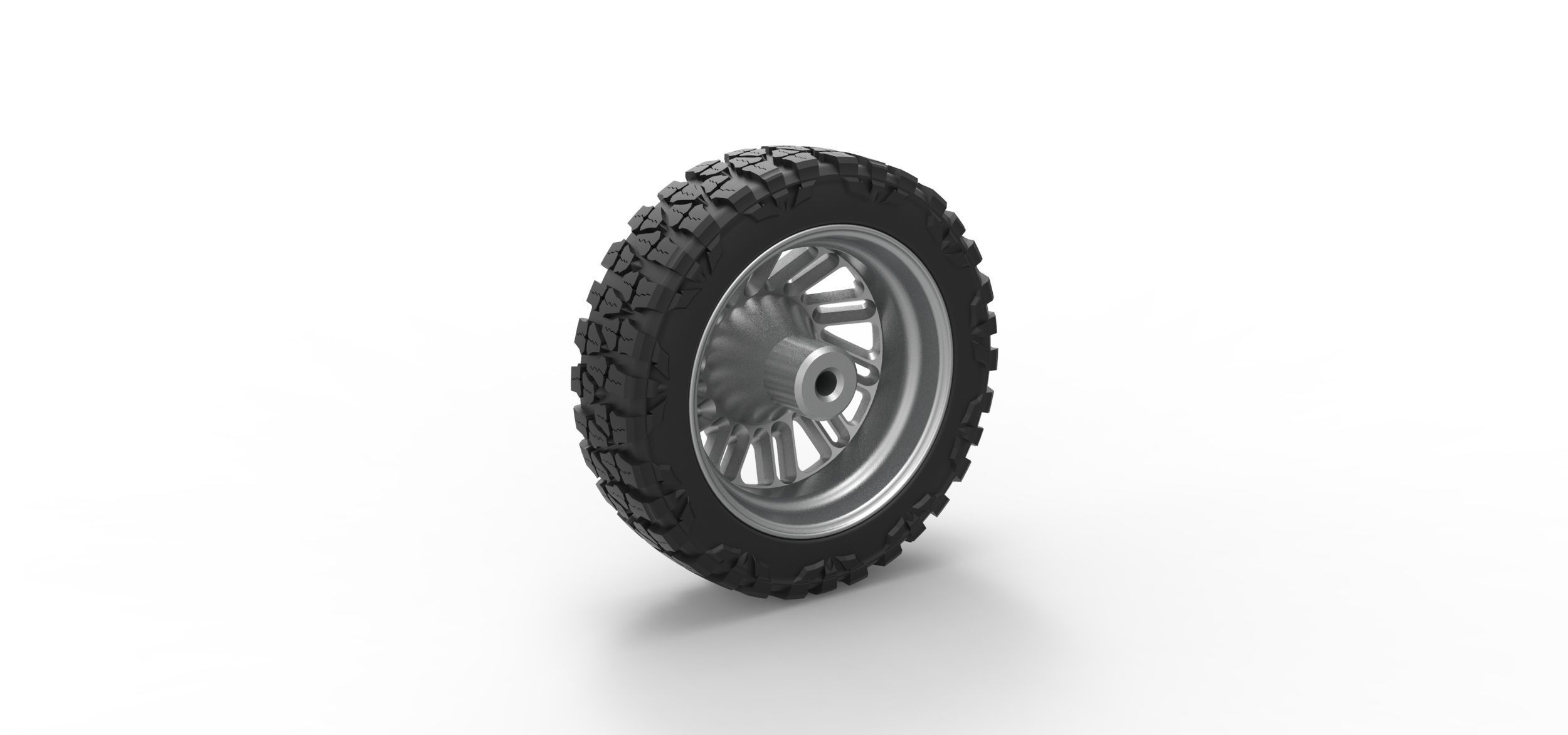 Front semi wheel for pickup V11 Scale 1 to 25 3D print model_7