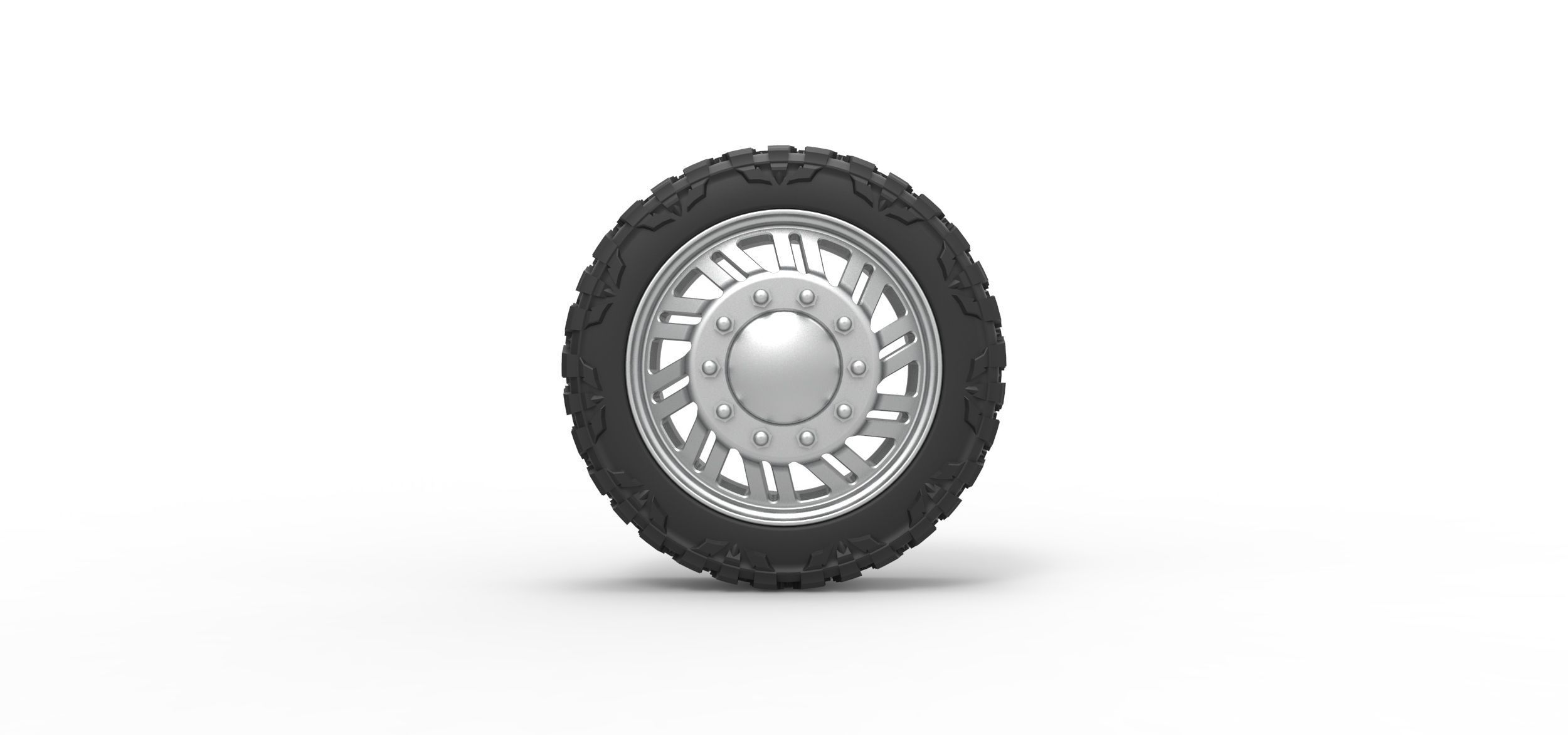 Front semi wheel for pickup V11 Scale 1 to 25 3D print model_4
