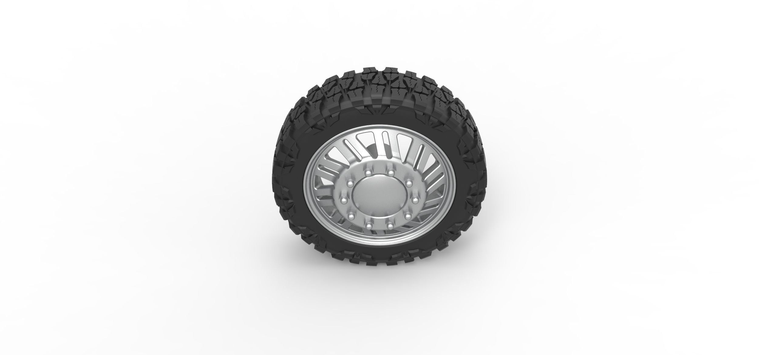 Front semi wheel for pickup V11 Scale 1 to 25 3D print model_5