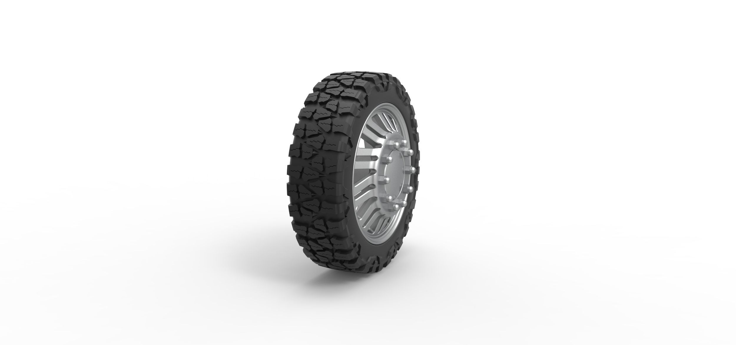 Front semi wheel for pickup V11 Scale 1 to 25 3D print model_2