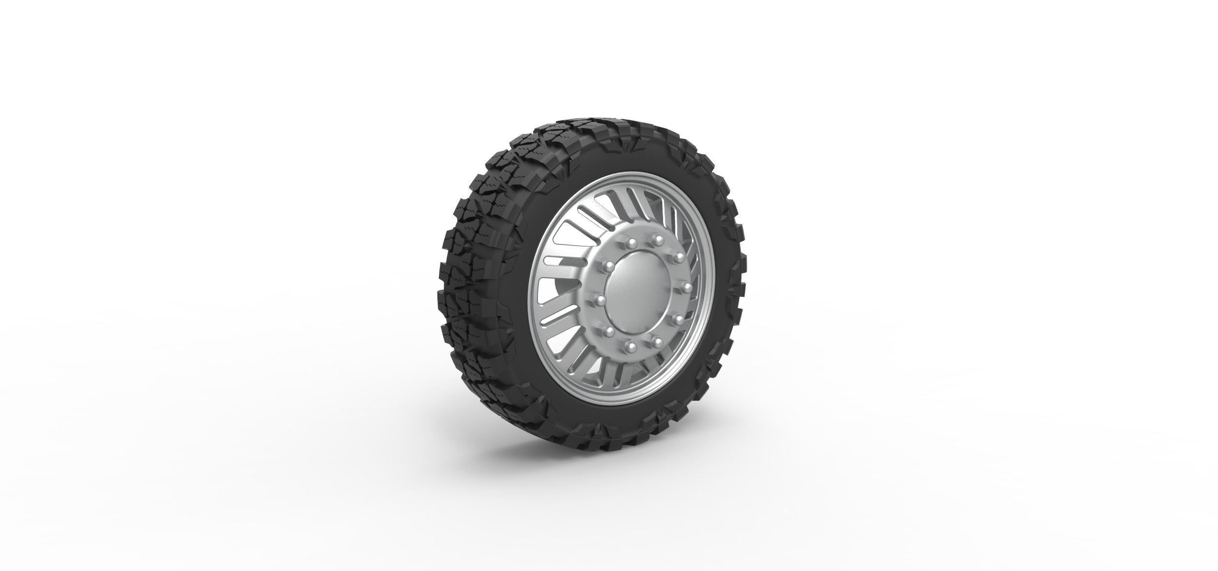 Front semi wheel for pickup V11 Scale 1 to 25 3D print model_1