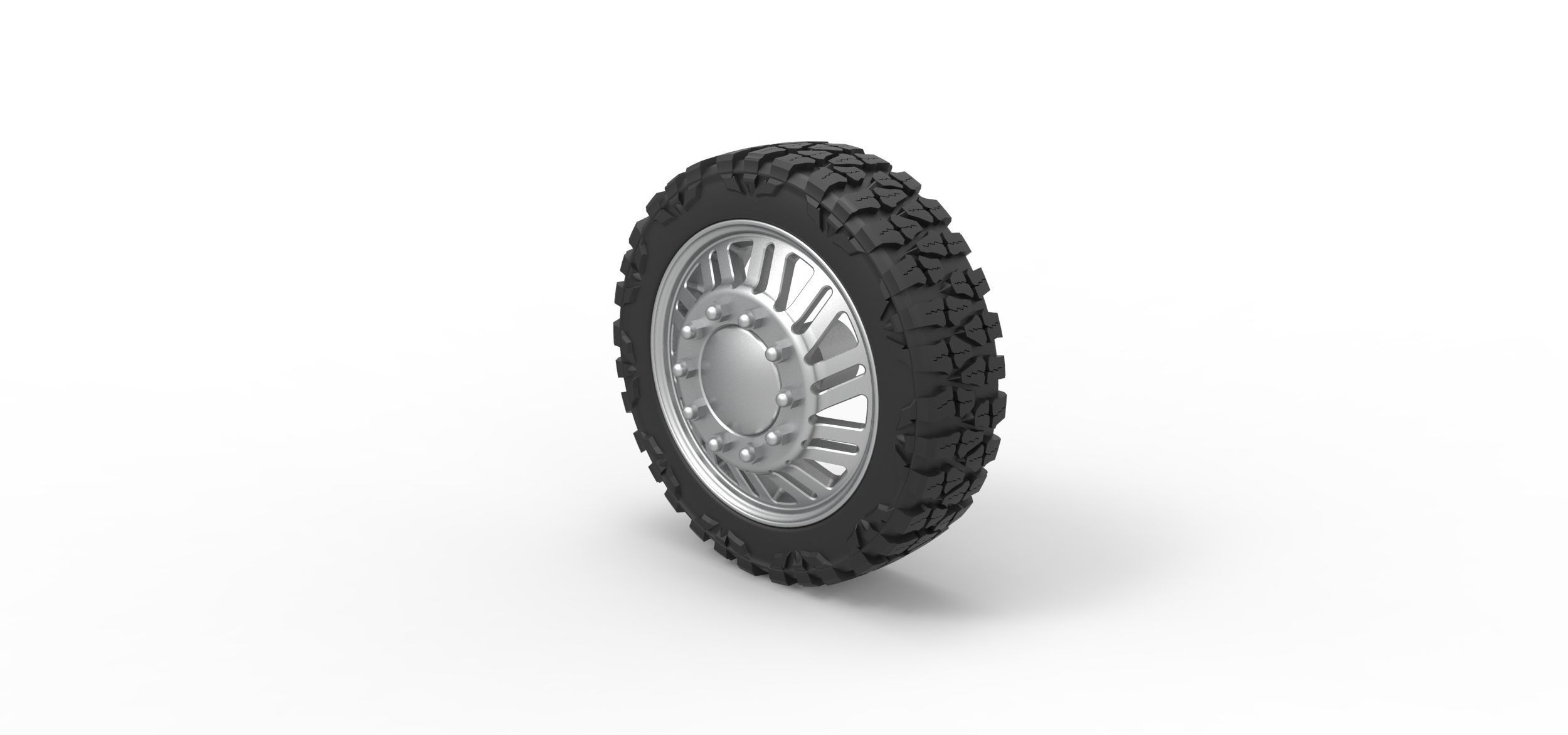 Front semi wheel for pickup V11 Scale 1 to 25 3D print model_6