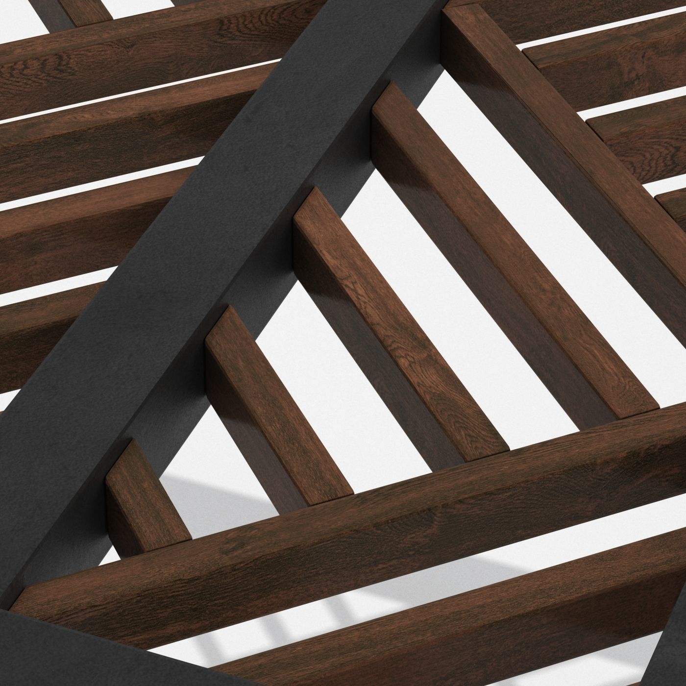 Modern Gazebo  metal wood 3D model_1