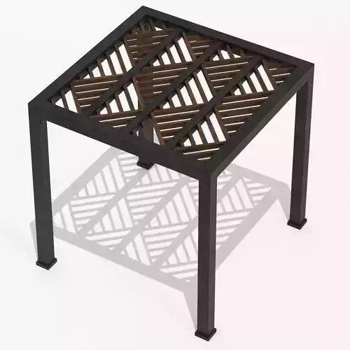 Modern Gazebo  metal wood 3D model