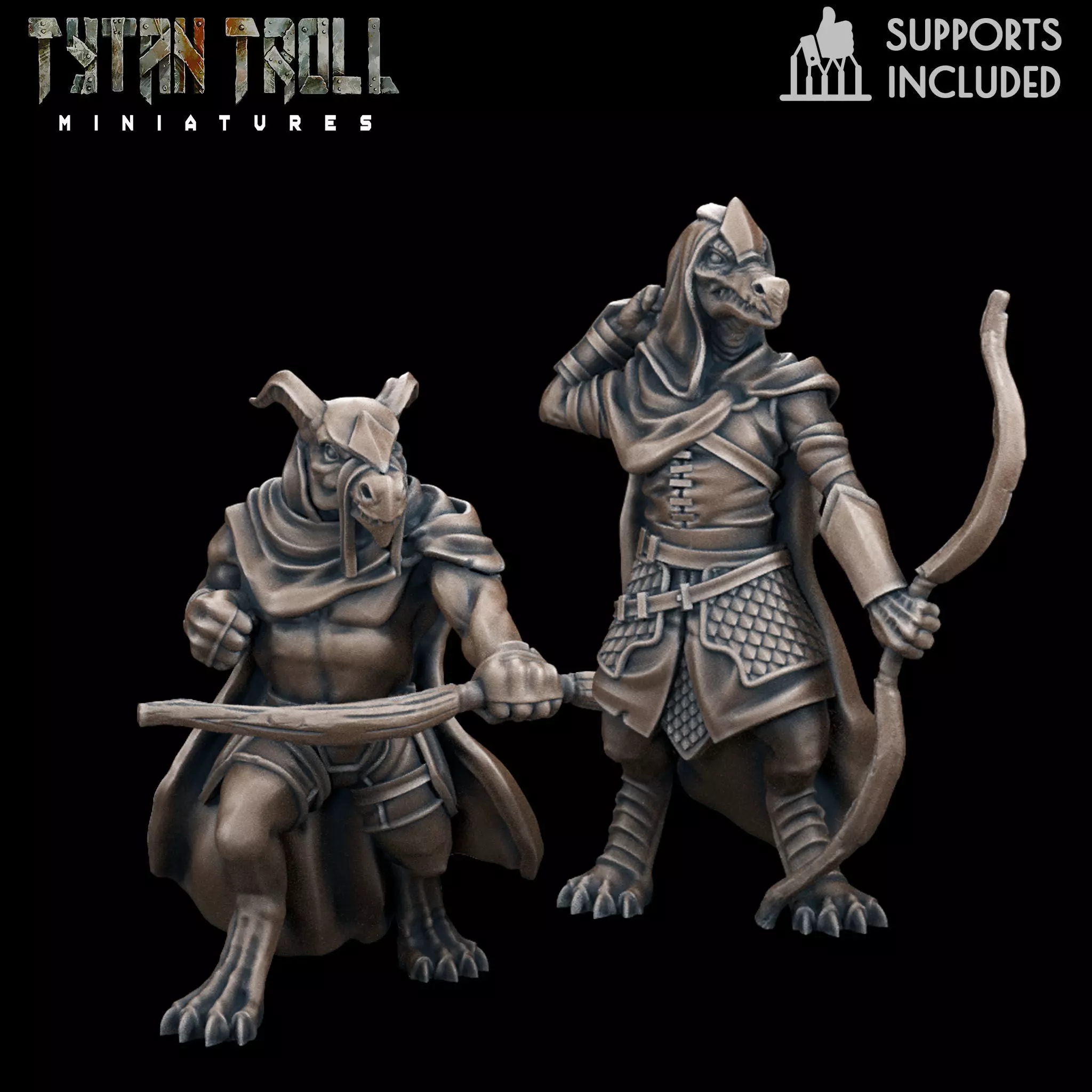 DnD Heroes - Dragonborn Rangers - Pre-Supported- 3D print model_0